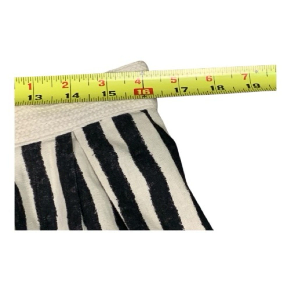 Loft Beige Black Striped Midi Skirt Linen Cotton Blend Scandi Minimalist Size 10 - Picture 7 of 9